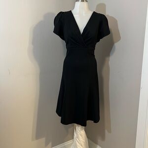 Dkny Black Wrap Tie Front Cocktail Dress